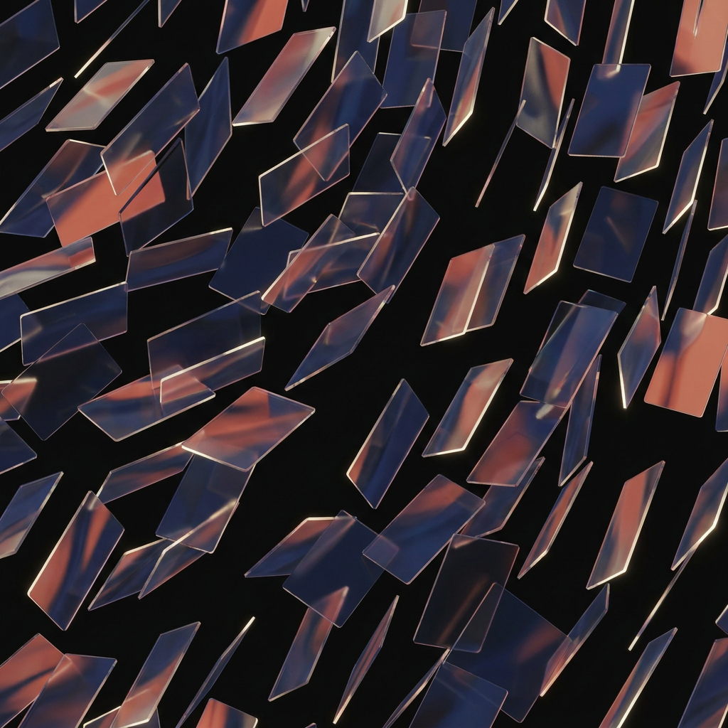 Abstract floating glass panels suggesting layered oversight